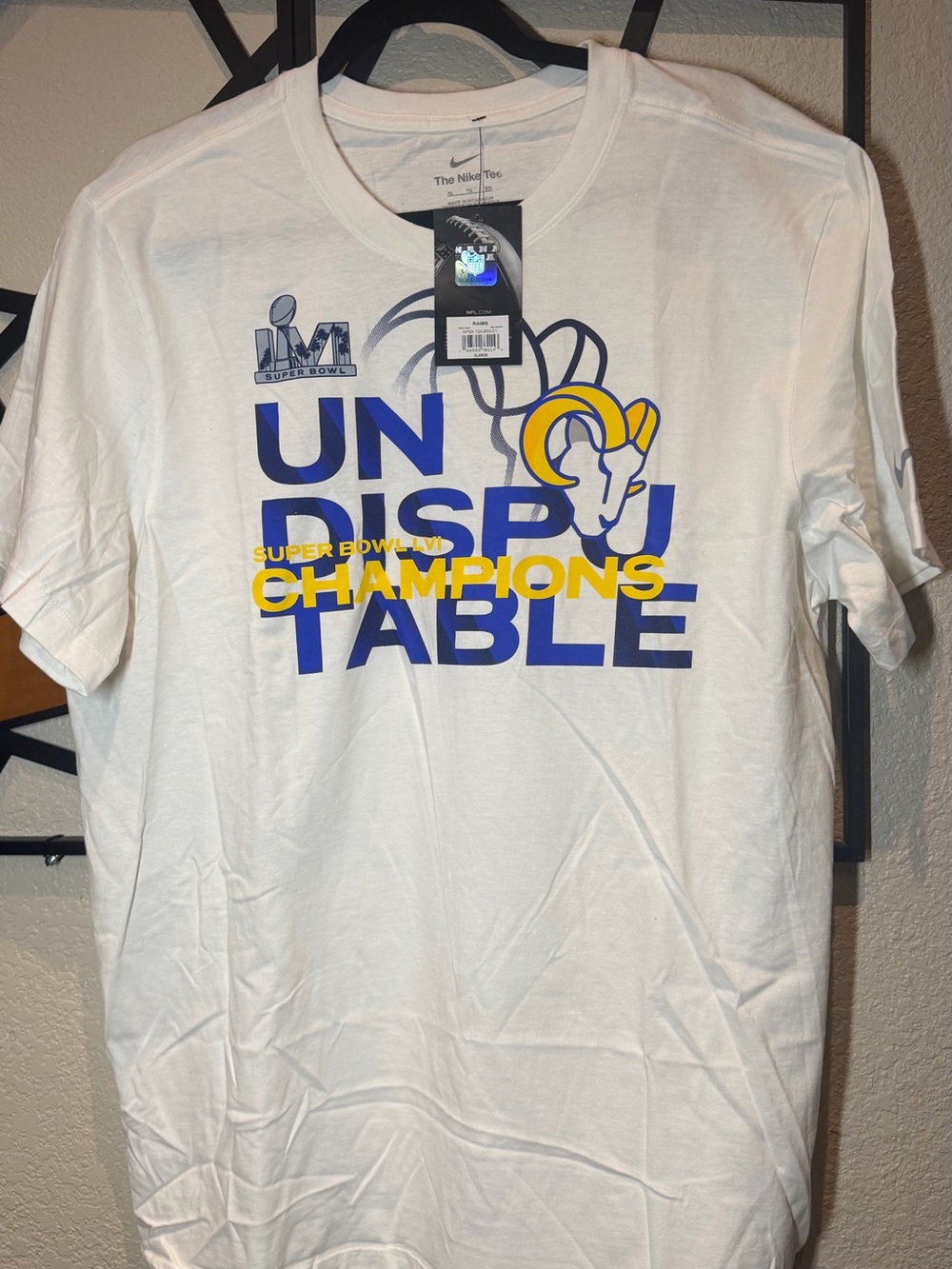 Nike White Los Angeles Rams Champions Graphic Tee